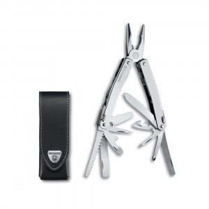Мультитул Victorinox SwissTool, 115 мм, 28 функций, нержавеющая сталь, кожаный чехол в комплекте